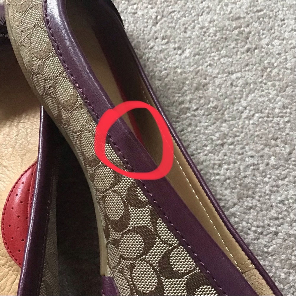 Coach Signature Logo Canvas Ballet Flats with Bow - Picture 10 of 10